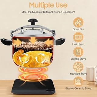 27.5 Quart Pressure Cooker Stainless Steel Pressure Cooker, Large Capacity, Commercial Pressure Cooker Clamp On Type, Double Valves for Family or Commercial Use