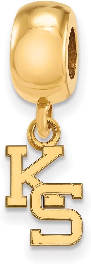 Kansas State Bead Charm Extra Small (3/8 Inch) Dangle (Gold Plated)