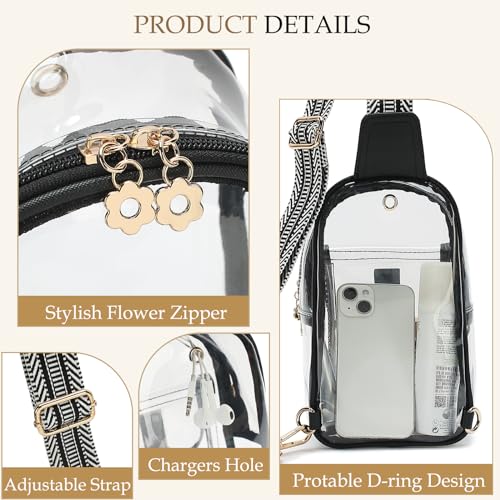 LOXOMU Clear Sling Bag for Stadium Events - Crossbody Purse for Women, Chest Bag Stadium Approved3
