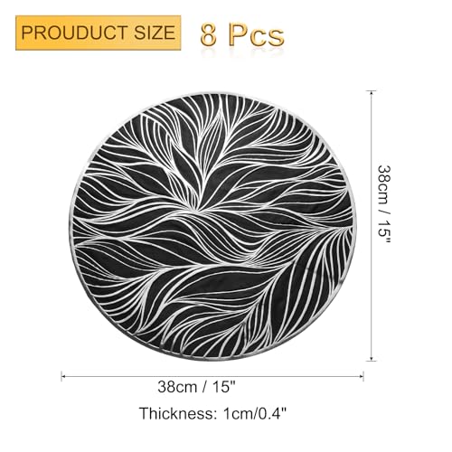 Sets de table ronds algues en polyvinyle métallisé uxcell pour décoration chic