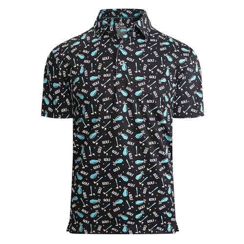 Image of Damipow Premium Golf Shirts for Men Dry Fit Performance Polo Short Sleeve Collared Shirt