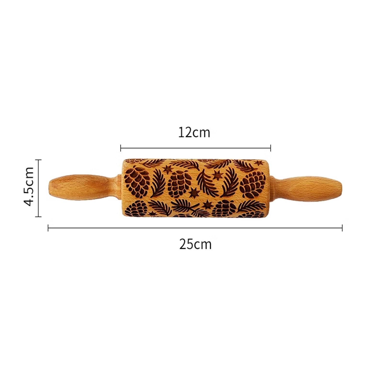 Rouleau À Pâtisserie Gaufré, Rouleau À Pâtisserie Gaufré, Rouleau À Pâtisserie Gaufré Gravé en Profondeur avec Motif De Cerf De Noël, Rouleau À Pâtisserie Imprimé en 3D Et Sûr pour L'alimentation (Co