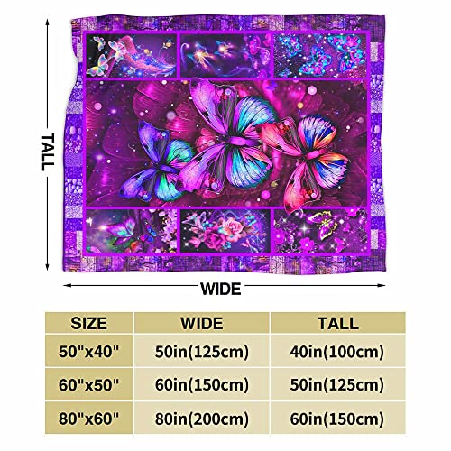 Kaydems Butterfly Blanket Mom Blanket Mother's Day Throws Blanket For Sofa Bed Couch Throw 50"X40" M9 #TOP1