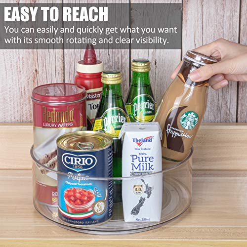Tiblue Lazy Susan - 2 Pack Round Plastic Clear Rotating Turntable Organization & Storage Container Bins For Cabinet thumb #3