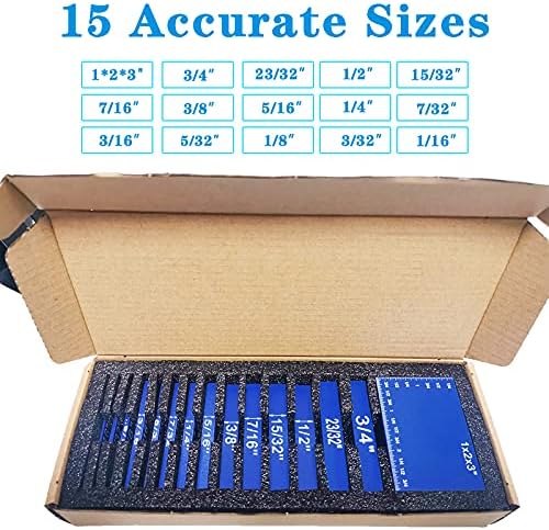 15Pcs Setup Blocks Height Gauge Set, Precision Blue Aluminum Setup Bars for Router and Table Saw Accessories Woodworking Set Up
