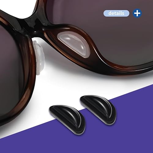 Miniatura 9 de Almohadillas de nariz antideslizantes para lentes de cámara de aire, cojines adhesivos de silicona suave, 30 almohadillas nasales para anteojos,
