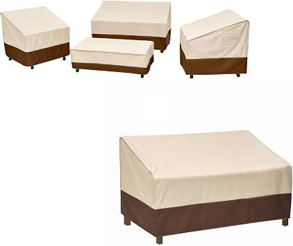 loriano Patio Furniture Cover Set & 2-Seater Patio Sofa Lawn Patio Set Covers
