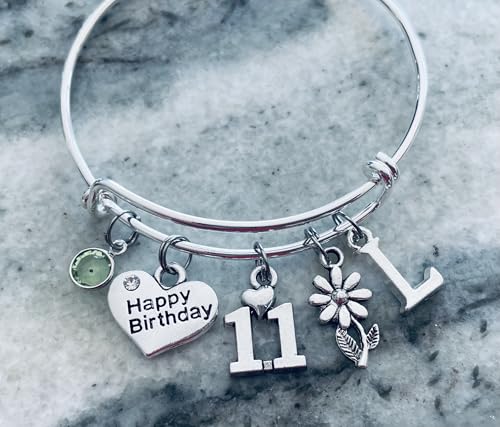 11th Birthday Charm Bracelet – Tween Girl Jewelry Gift – Silver-Tone Expandable Bangle with Charms – Birthday Keepsake for Daughter, Granddaughter, or Friend4
