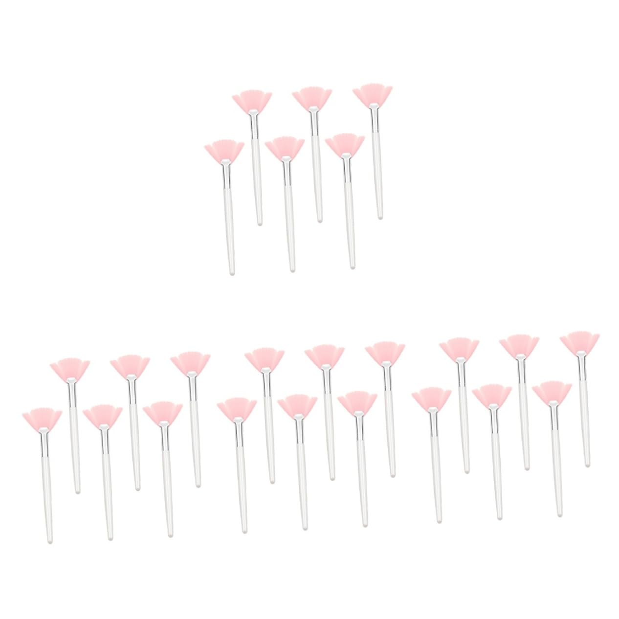 FRCOLOR 24pezzi Pennelli Ventaglio Per Trucco Pennelli Per Viso Multifunzione Con Manico Resistente e Morbido Per Fondotinta Blush e Contouring Strumenti Di Bellezza Per Donne e Ragazze
