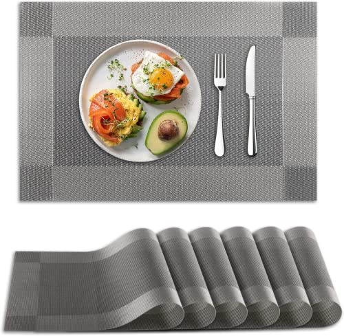 Lista de Manteles - los preferidos. 50 Manteles individuales, 6 Piezas manteles de Mesa Individuales antideslizantes resistentes al calor lavables tapetes PVC ecológicos para el hogar, restaurante, cocina, hotel,...