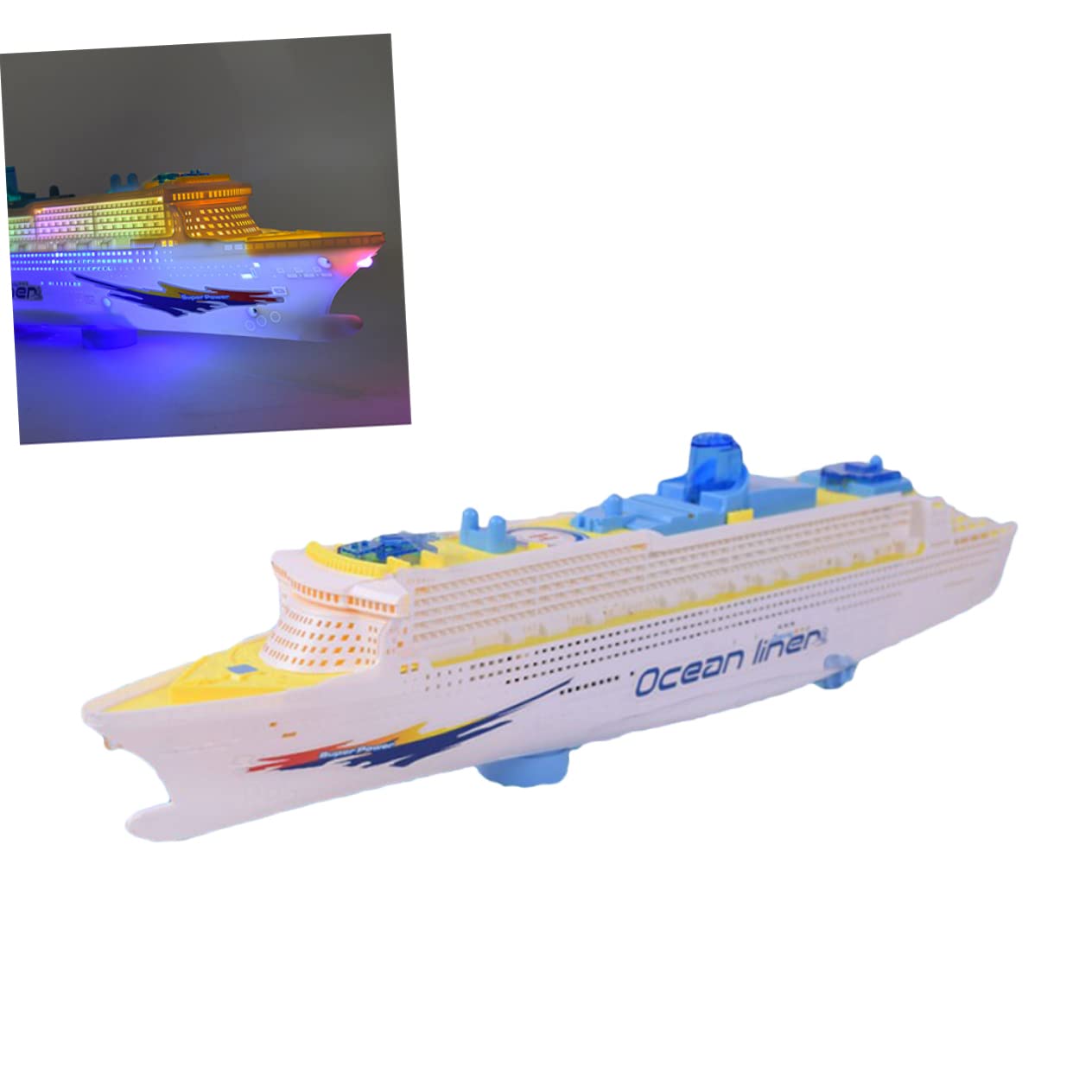 ifundom Nave Elettrica Per Ragazzo Ragazza Con Suoni e Led Giocattolo Da Collezione Per Sviluppo Infantile Modellino Di Nave Da Crociera Simulata e Galleggiante Per Gioco