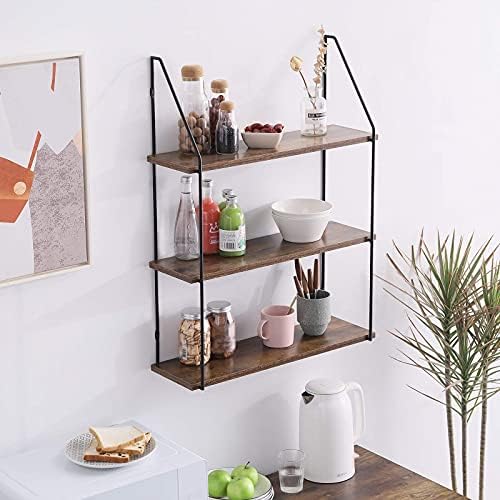 IBUYKE Floating Shelves, Wall Shelf Outdoor, 60x20x80cm, Shelving Unit for Wall, Plant Stand, Kitchen Spice Rack, Storage Organiser Shelf for Bedroom, Bathroom, Living Room, Office RF-TM012