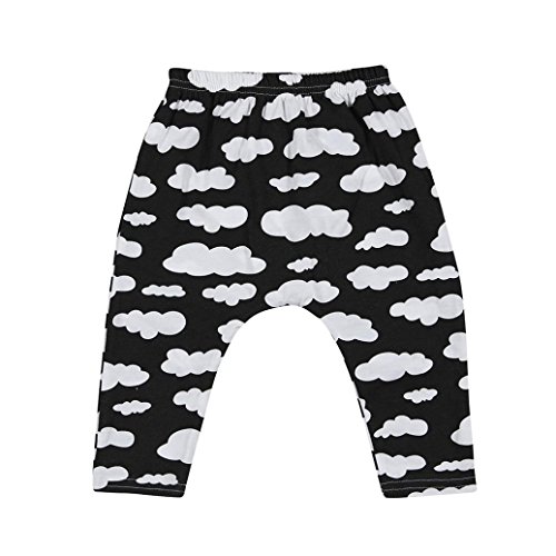 Vovotrade Niñito Infantil Recién Nacido Bebé Niño Niña Pantalones, Encantador Nubes Cielo Algodón Calentar Patrones Pantalones Polainas Otoño Invierno Primavera Ropa 0-4 años (Altura:80cm, Negro)