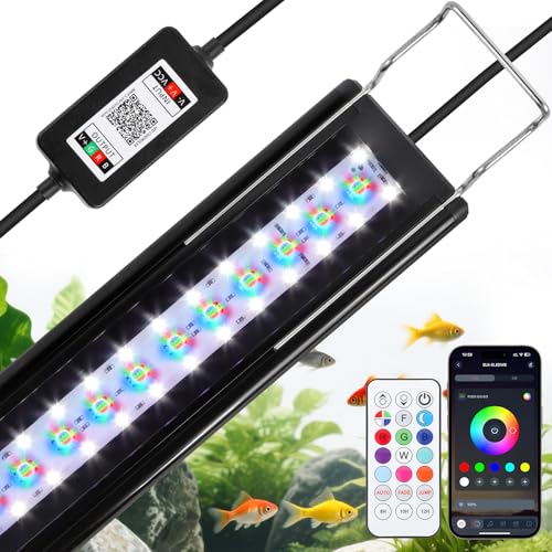 SZMiNiLED Full Spectrum Aquarium Light：Fish Tank Light with APP & Remote Control for Live Fishes Aquatic Pet Lovers - Timer Fish Tank Lights for 18-24 Inch Freshwater Saltwater Aquarium