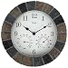 Lily's Home Hanging Wall Clock, Includes a Thermometer and Hygrometer and is Ideal for Indoor and Outdoor Use, Faux-Slate (10 Inches)
