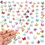 VICROIC 60PCS Mini Resin Butterflies, Mixed Styles, Multicolored, 1:12 Scale, Butterfly Ornament for Dollhouse Decoration or DIY Craft