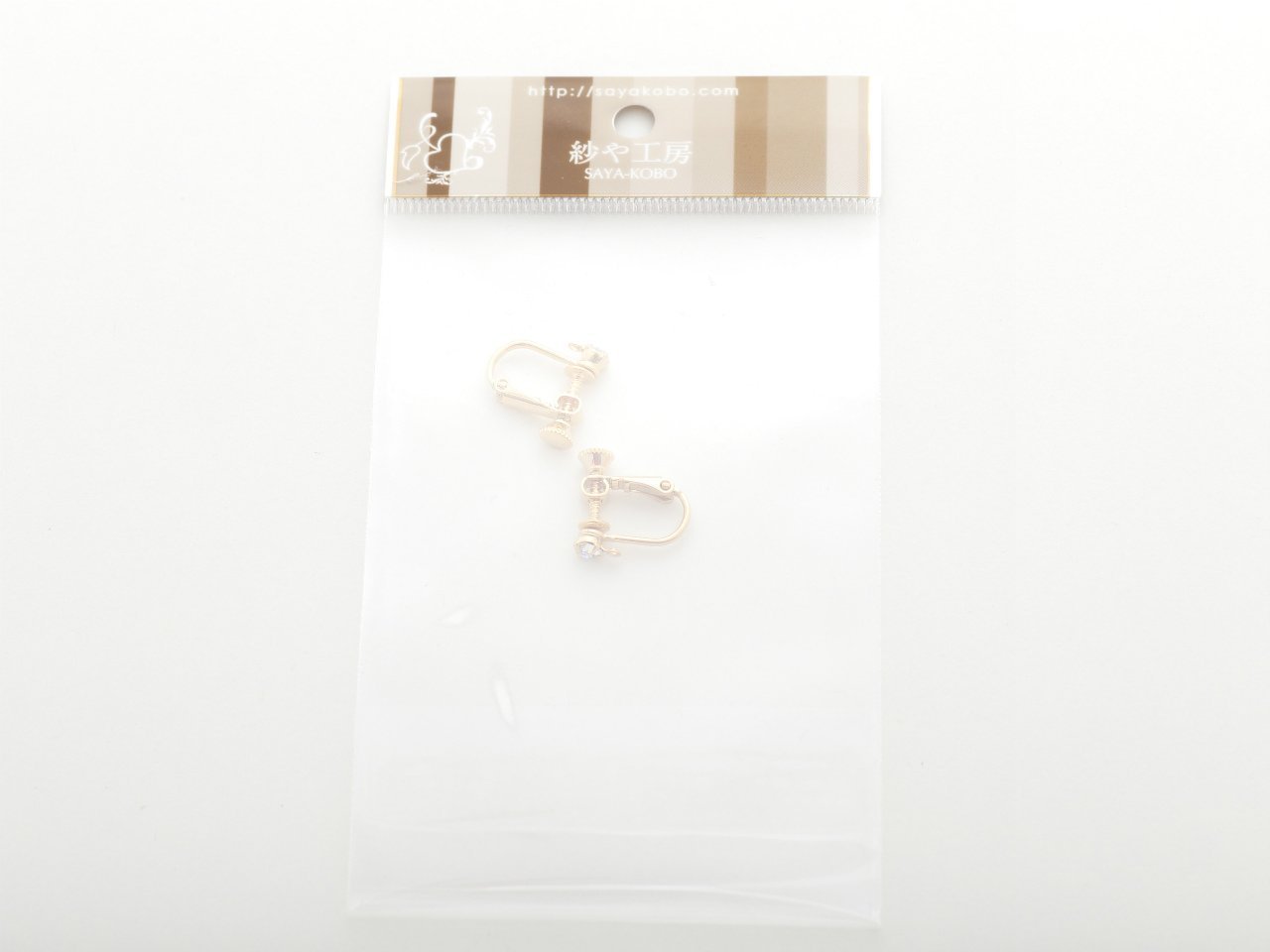 Amazon.co.jp: 紗や工房 ラインストーン付イヤリングパーツ(約15mm)1
