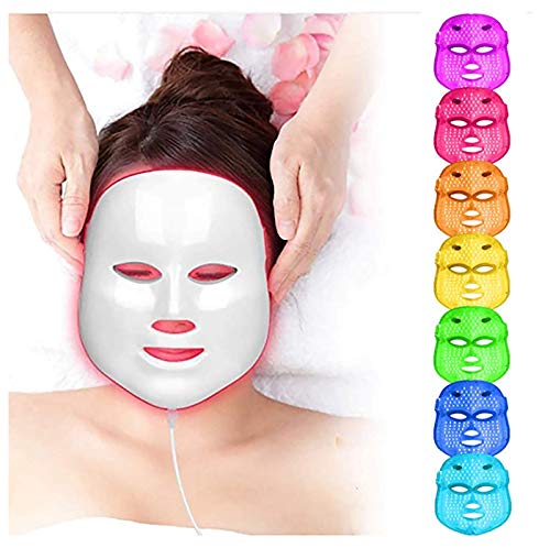 Led Face Light Therapy Mask,7 Colors Light Treatment, for Skin Care Facial Cleaner,Skin Rejuvenation Facial Skin