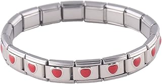 Pulseira italiana de 9 mm para iniciantes com 18 elos para mulheres, estilo punk, elos modulares de aço inoxidável