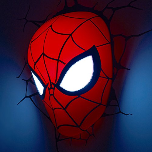 image for 3DLightFX 816733002224 Marvel Spiderman Mask 3D Deco Light,Plastic, Re