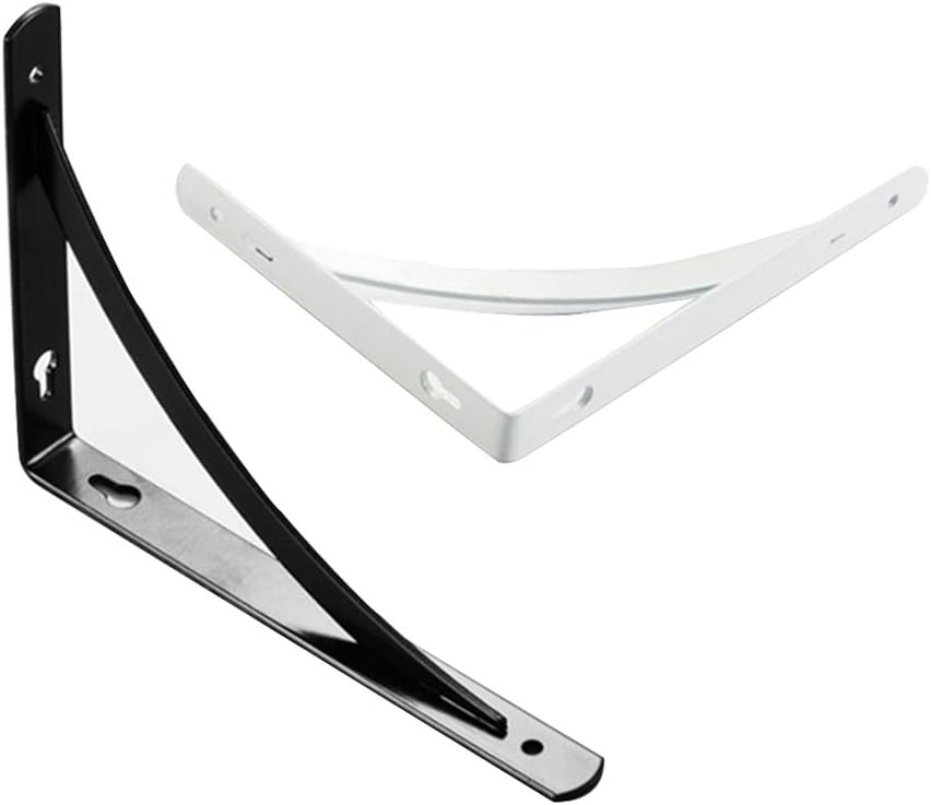 Shelf Brackets, Heavy Duty Black Floating Shelve Triangle Shelf Brackets 90 DegreeShelfSupporterRightAngleWallMountBracket，Metal L Bracket Angle Wall Brackets