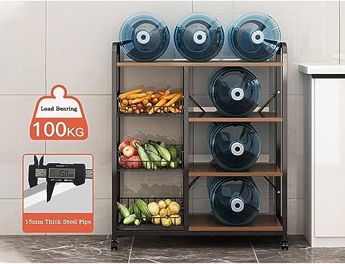 Support à micro-ondes à 4 niveaux et étagère de cuisine à roulettes - 7