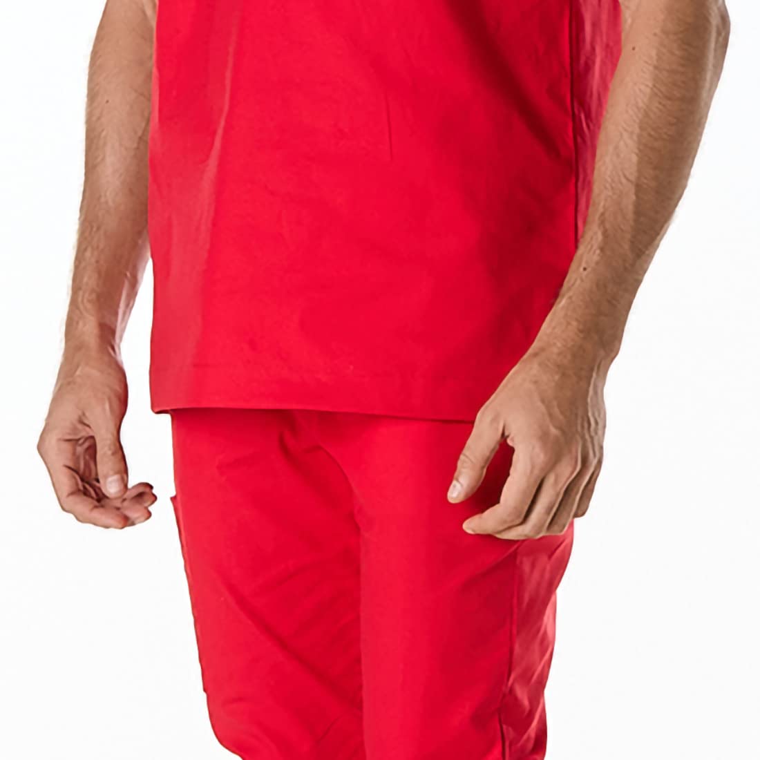 GALLANTDALE Mundur Sanitarny Piżama Odzież Robocza Haring Mężczyzna Antybakteryjny Odstraszacz Odporny Mundury Sanitarne Lekarz Weterynaryjny Kolory, Czerwony, XL