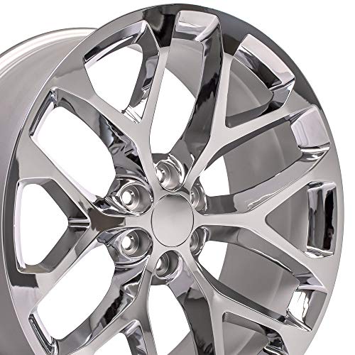 OE Wheels LLC 24 Inch Fits Chevy Silverado Tahoe Sierra Yukon Escalade CV98B 24x10 Rims Chrome SET