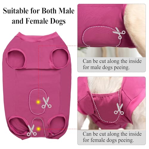Cyponpy Hundebody Nach Op Medizinischer Body für Hunde Kastration Hündin Rüde Operationsbody Hund Body Nach Op Hund Shirt Leckschutz Wundschutzanzug für Hunde Einteiler Schlafanzug Klein Mittel Groß