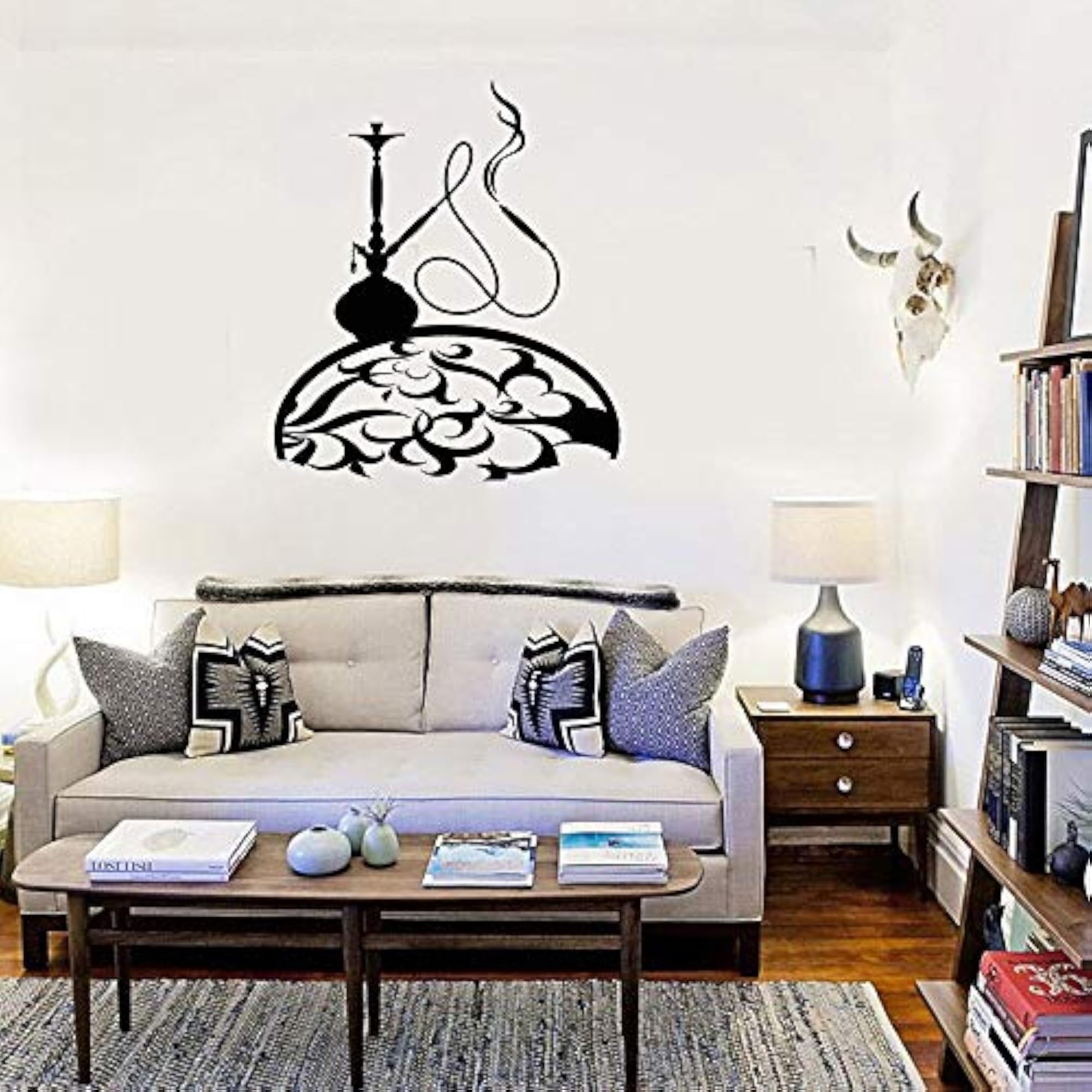 Hookah Vinyl Wall Decal Shisha Arab Patterns Smoking Weed