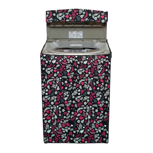 Image of Fully Automatic Top Load Washing Machine Cover for Samsung /IFB /LG /Godrej /Whirlpool /Bosch / 7 kg, 7.5 Kg (58 X 58 X 89 Cms),Waterproof & Dustproof Polyester, Flower Floral - FABKUM192