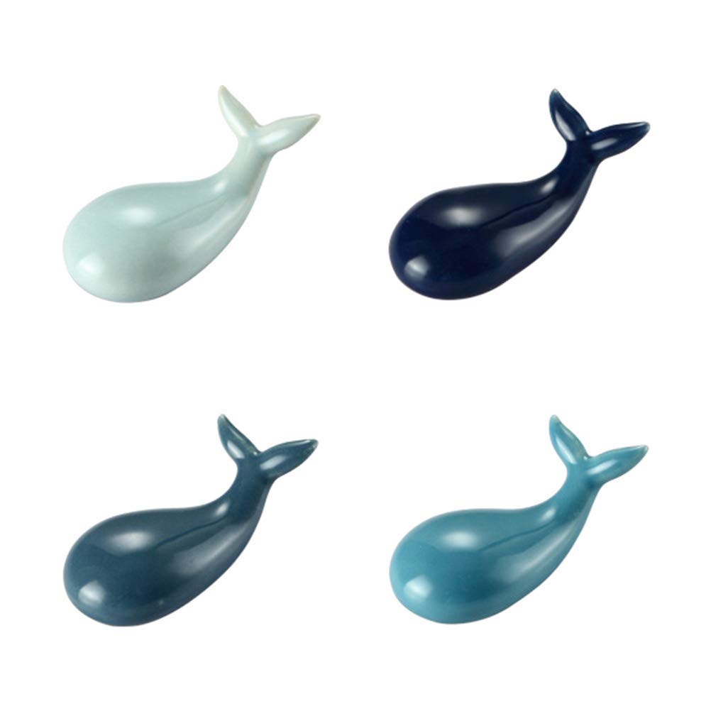 MRKU Chopstick Rest Chopsticks Holders Restaurant 8pcs Whale Ceramic Stand Rack Spoon Fork Knife Decor Gift