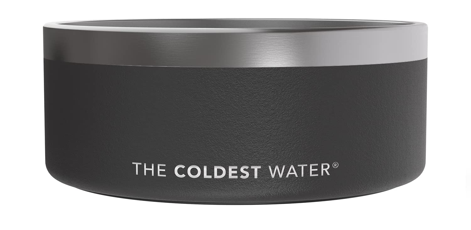 Coldest Dog Bowl - Stainless Steel Non Slip Dog Bowls, Cats, Pet Feeding for Food or Water (100 oz, Stealth Black)