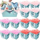 Supervitae 30 Pack Nurse Empty Paper Gift Basket Bulk with Handles 9.1'' × 4.3'' × 5.5'', 30pcs Wrapping Tissue Paperfor Nurses Appreciation Thank Party Memorable Nursing Assistant(Blue)