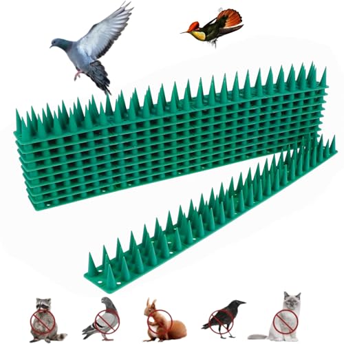 Zisheng 10 Pack Bird Spikes for Pigeons Balcony PP Plastic Pigeon Spikes Bird Repellent for Balcony & Pigeon Repellent for Balcony طارد الحمام والطيور (Green)