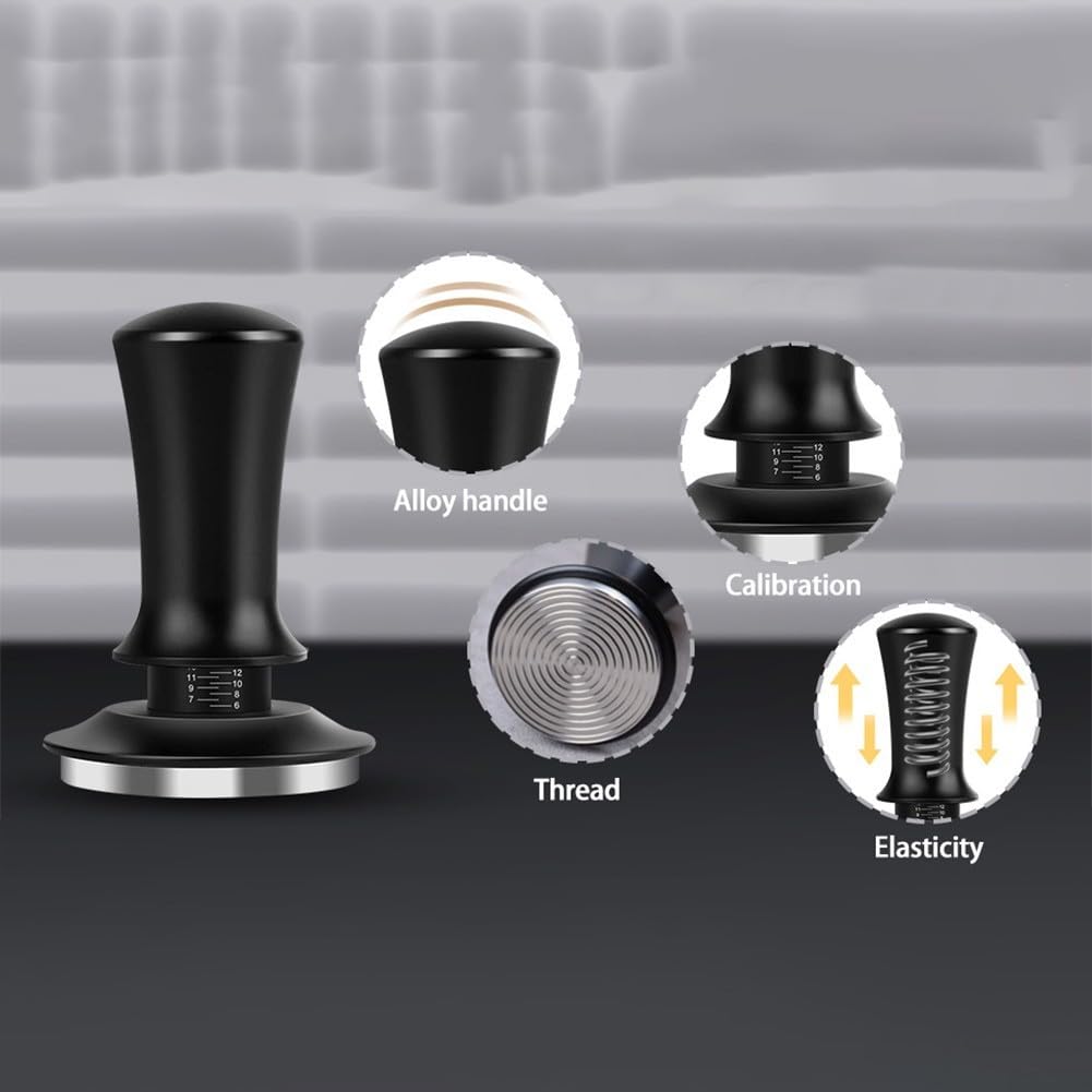 Espresso Tamper 51mm in acciaio inox Set con distributore e Puck Screen – per barista Accessori per portafiltro Macchina da caffè Distribuzione precisa della pressione