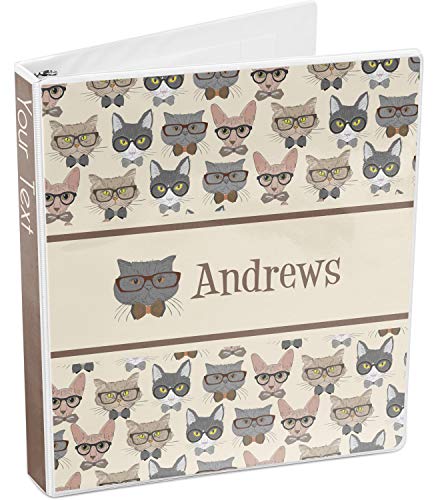 Hipster Cats 3-Ring Binder - 1 Inch (Personalized) #TOP3