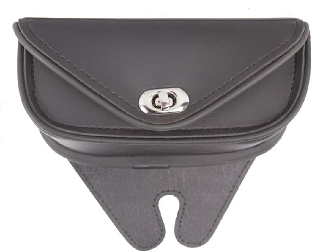 GARGOYLE BELLS Motorcycle Windshield Bags PVC Motorcycle Handle Bar Bags Storage Tool Bags for Motorcycles and Power (8" x 3" x 4", Velcro, Black PVC)