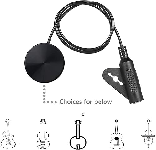 Miniatura 3 de 2 piezas de micrófono piezoeléctrico para guitarra acústica ukelele violín, mandolina, banjo con púas de guitarra