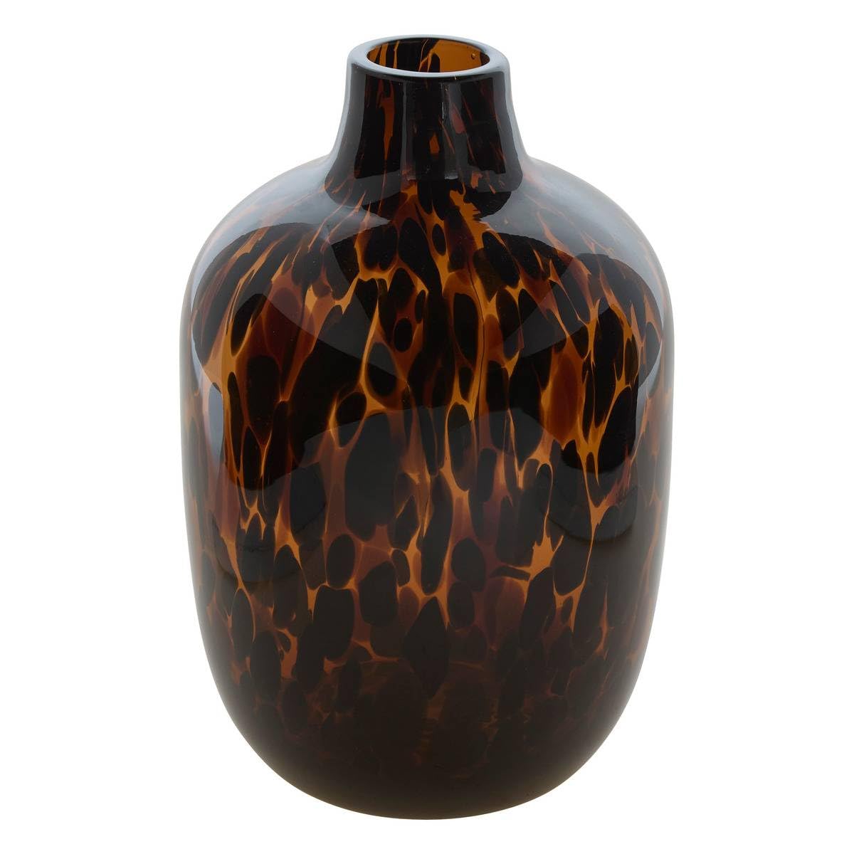 Vase en verre ambre motif léopard Atmosphera Roen élégant