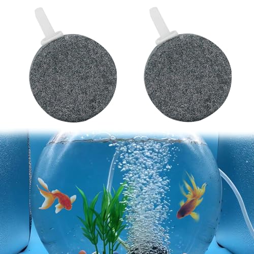 DHWEKU ossigenatore per acquario Diffusore di Ossigeno per Acquario,4 cm di Bolle di Pietra di Ossigeno,Air Stone per Acquario,Pietre ad Aria per Acquari,Disc Bubble Diffusore,aeratore acquario,2 PCS