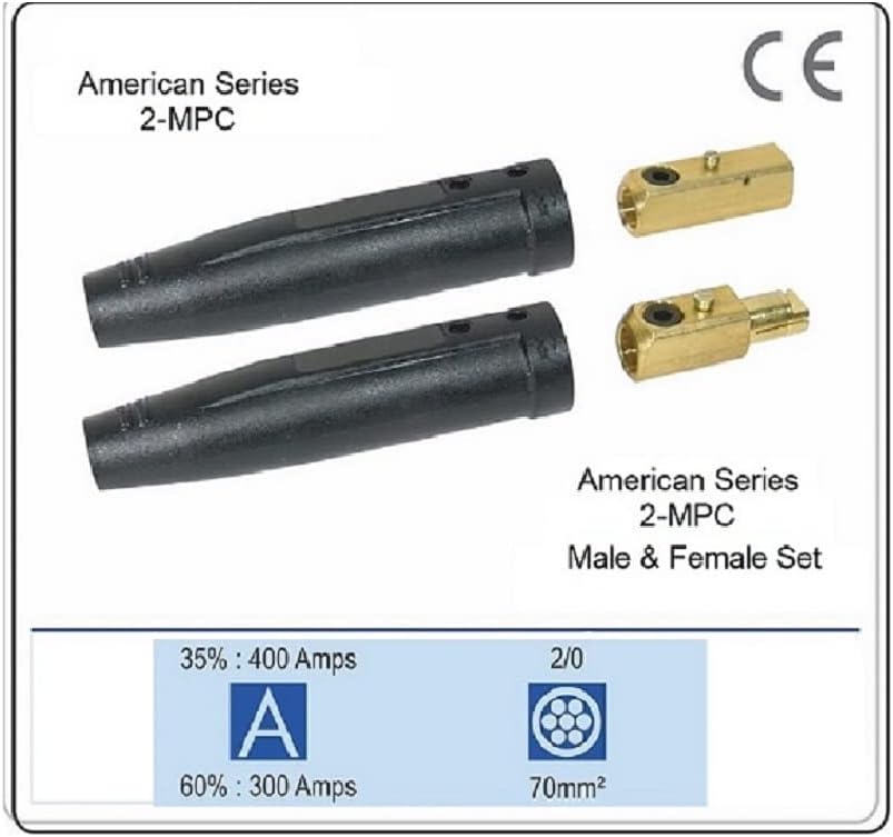 Welding Cable Connector 2-MPC 1/0-2/0 Twist Lock, 2-MPC | Male and Femal Set
