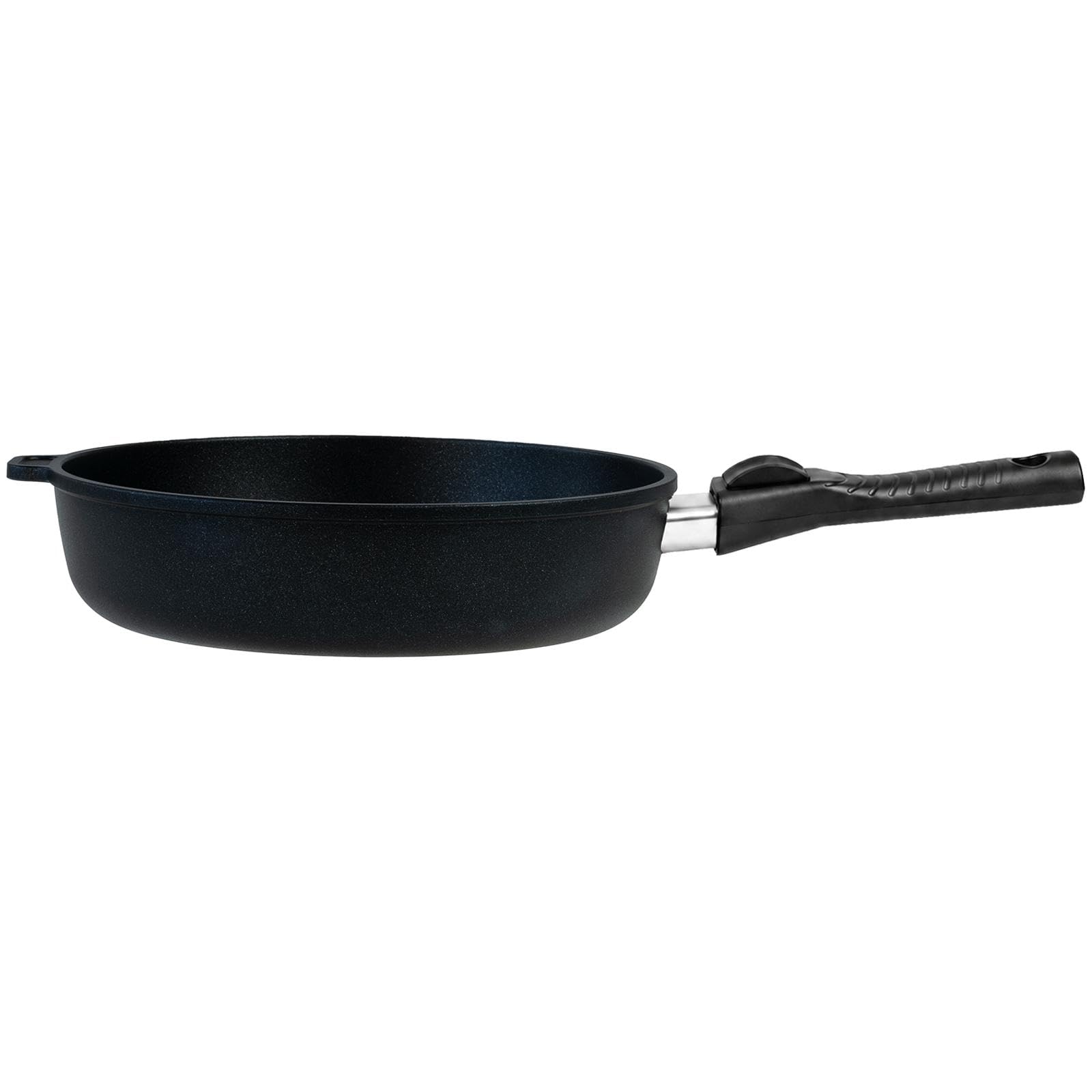 BAF Aluguss Schmorpfanne Induktion 28 cm mit abnehmbarem Stiel - Antihaft-Bratpfanne mit 7,5 cm hohem Rand - geeignet für Induktion, Gas, Elektro & Backofen - Made in Germany