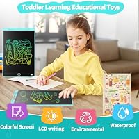Genialba LCD Schreibtafel 10 Zoll, Buntes LCD Schreibtablett, Geschenk für Kinder, LCD Writing Tablet, Elektronischer Tablette, Grafiktablett für Kinderspiele 2 3 4 5 6 7 Jahre Jungen Mädchen (Blau) – Ansicht 3