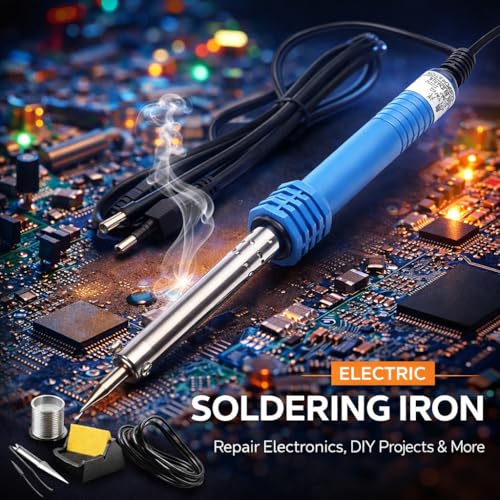 Image of Electric Soldering Iron 60W- 220V | Electric Welding Solder, Fast Heating Repair Tool with Hot Melt Feature | Ideal for Electronics, PCB, DIY Projects & Home Repairs