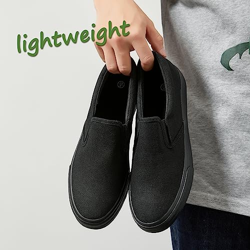 Image of yageyan Mens Slip on Sneakers Loafers Shoes Canvas Black Shoes Canvas Blue Casual Fashion Shoes