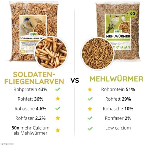 EWL Dried Soldier Fly Larvae 1 kg (6.5L) Bird Food Fish Food - View 5