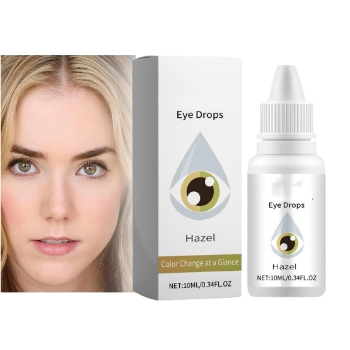 Fancy Drops Change Your Eye Color, Eye Color Changing, Eye Drops, Eye Color Changing Drops, Color Changing Eye Drops, Change Eye Color Drops (Hazel)