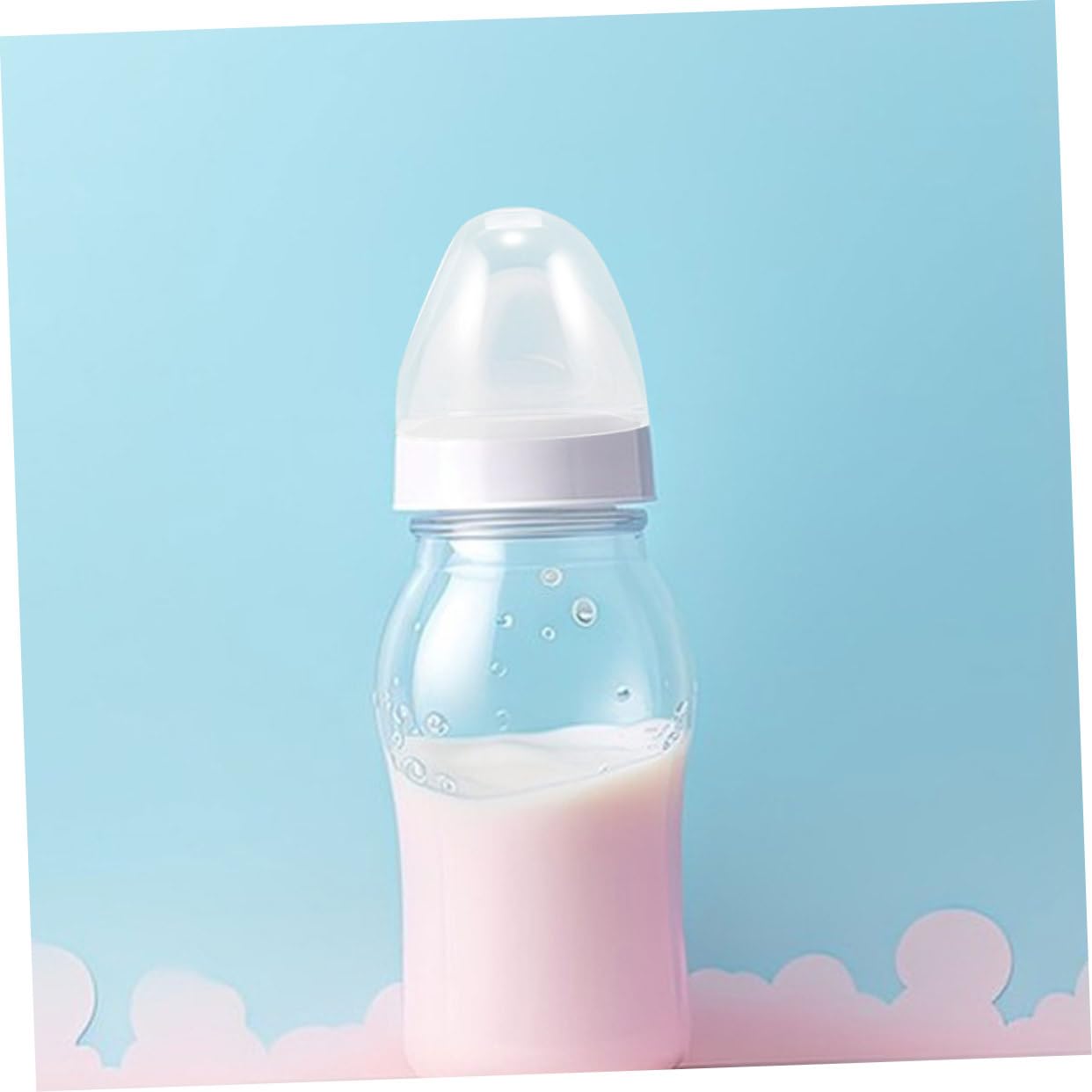 Luxshiny Baby Bottle Caps Replacement 4pcs Milk Bottle Lids Leakproof Wide Mouth