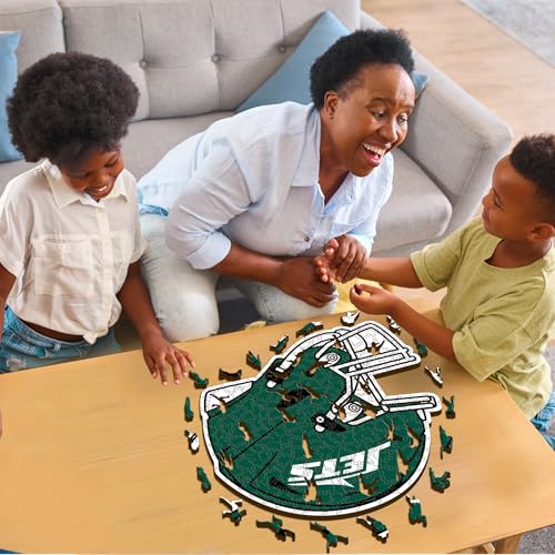 Iconic Puzzles, New York Jets Helmet, Wooden Puzzle officially licensed NFL, 100% sustainable - Image 2
